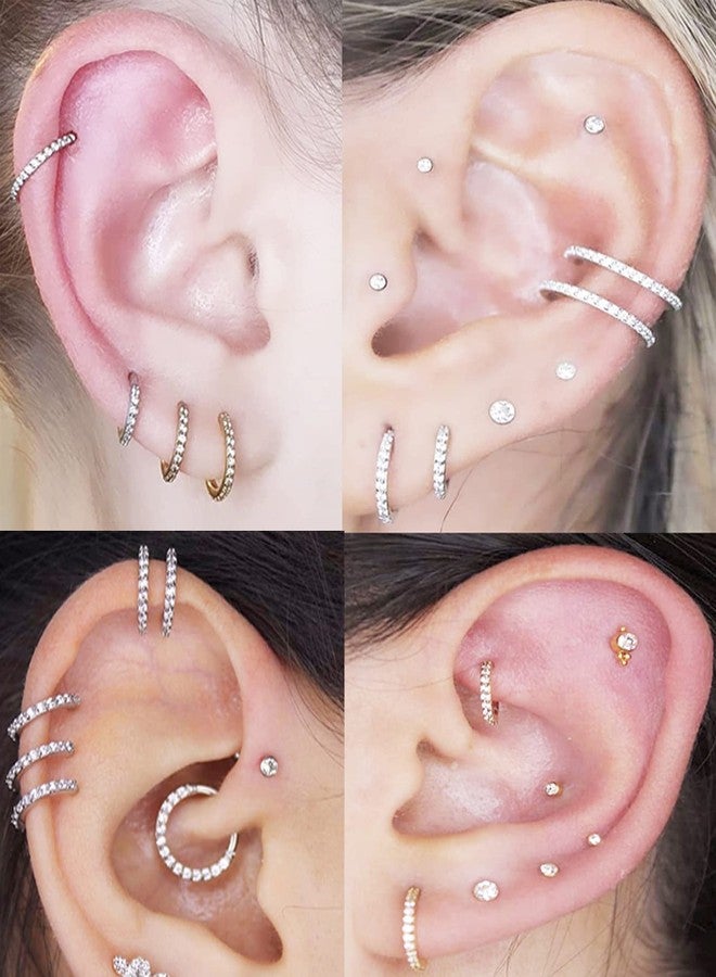 BLISI G23 Titanium Septum Clicker 16G Rose Gold Hinged Nose Segment Ring Hoop 8mm Cubic Zirconia Cartilage Earrings Conch Daith Helix Rook Tragus Ear Body Piercing Jewelry - Image 5
